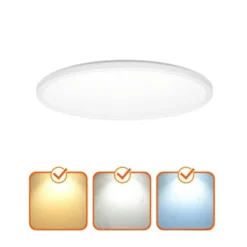 Plafond Lampe | Ø225 | 3CCT | 1200lm | 12W | IP54 | NIVERA | Hvid