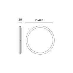 Plafond Lampe med Sensor | Ø420 | 3CCT | 3040lm | 32W | IP54 | NIVERA LX | Sort