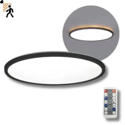 Plafond Lampe med Sensor | Ø420 | 3CCT | 3040lm | 32W | IP54 | NIVERA LX | Sort