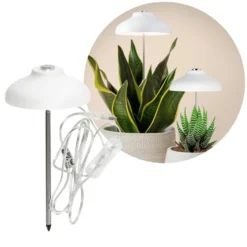 Plantelys Lampe på Spyd | 4,6 PPF | 5W | Justerbar højde | USB-A | VERDI | Hvid