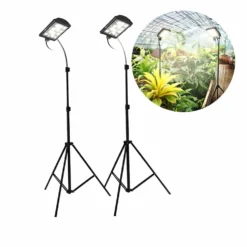Plantelys Projektør | 2 pak | 60 PPF | 45W | Tripod | FIRON | Sort