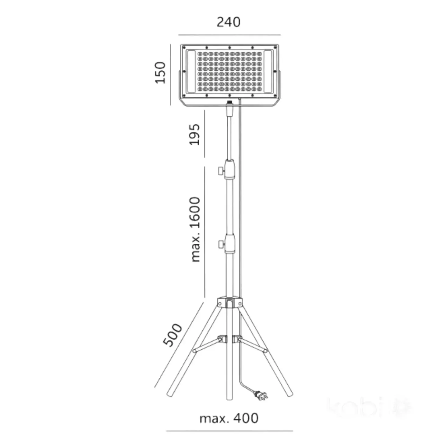 Plantelys Projektør | 60 PPF | 45W | Tripod | FIRON | Sort