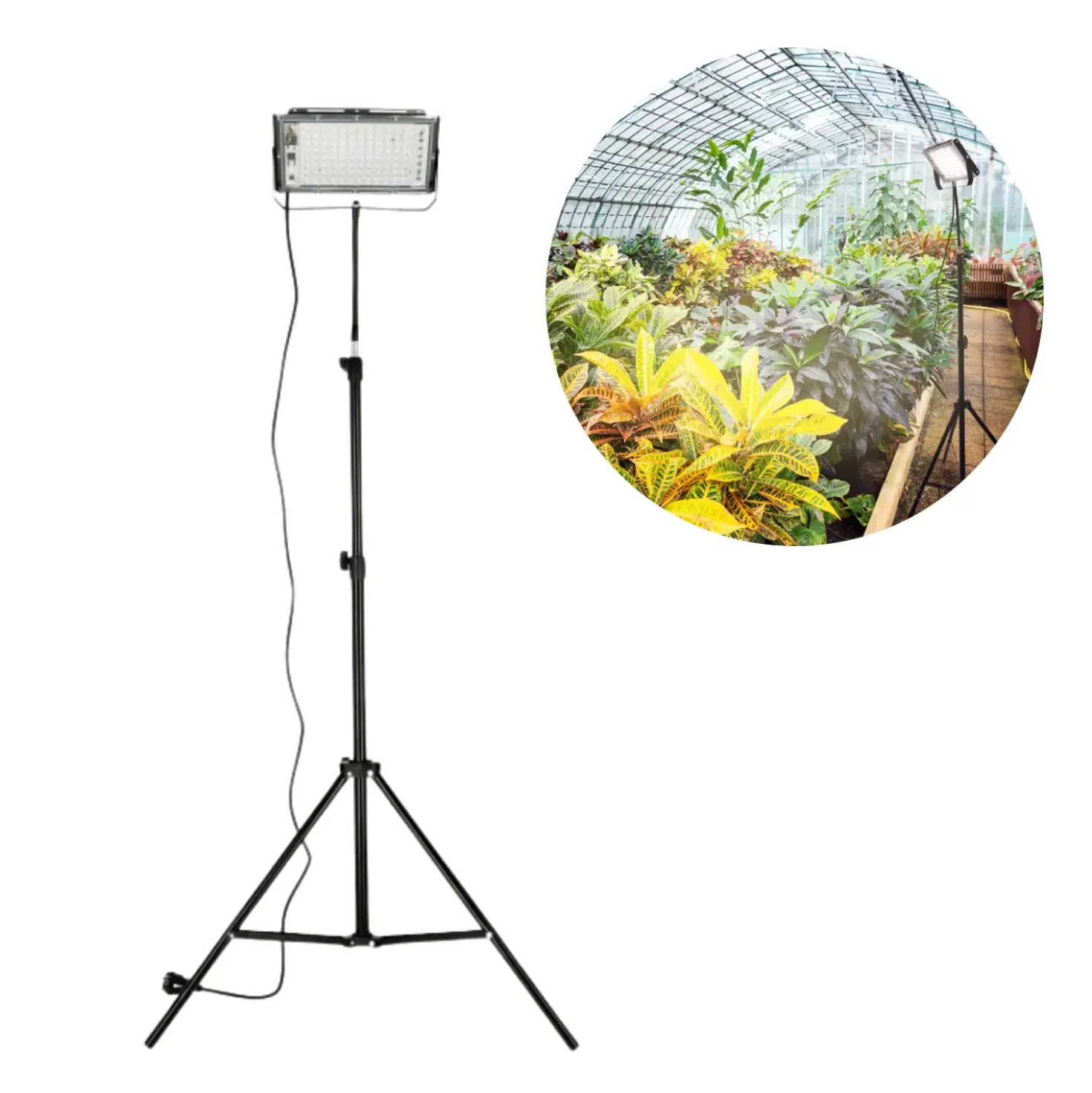Plantelys Projektør | 60 PPF | 45W | Tripod | FIRON | Sort