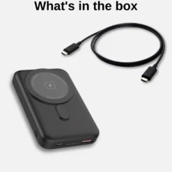Powerbank 10000mAh | 15W | MagSafe kompatibel | USB-C & USB-A | Sort