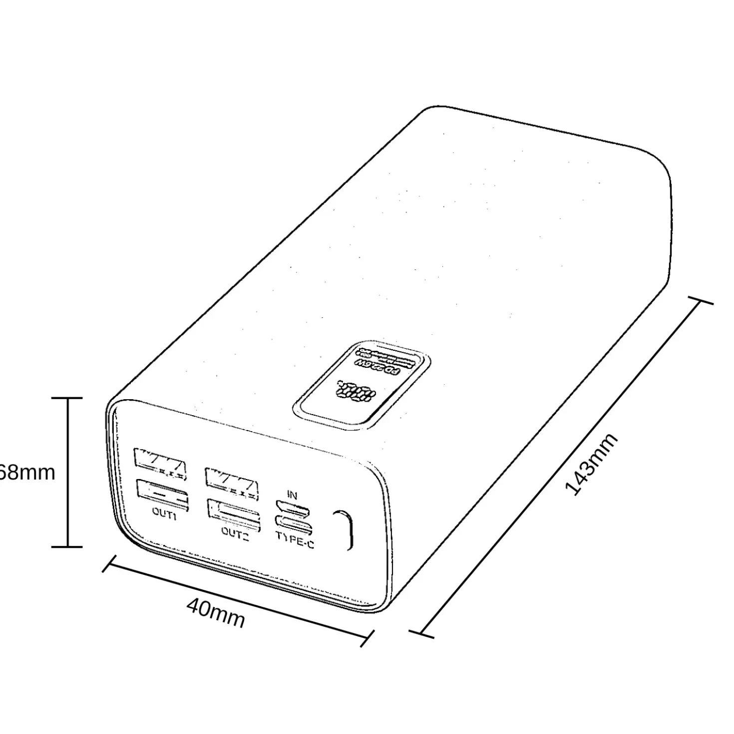Powerbank 30000mAh | 22W | QC 3.0 | USB-C & USB-A | Sort