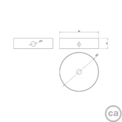 Roset Loft | Baldakin Til Lampe | Creative Cables | Sort | Ø80mm | Med Sidehuller