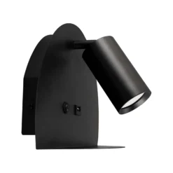 Sengelampe med USB | GU10 | Sort