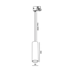 Skinne Pendantlampe | GU10 | Max 12W | 3-Faset | S-LINE P | Hvid