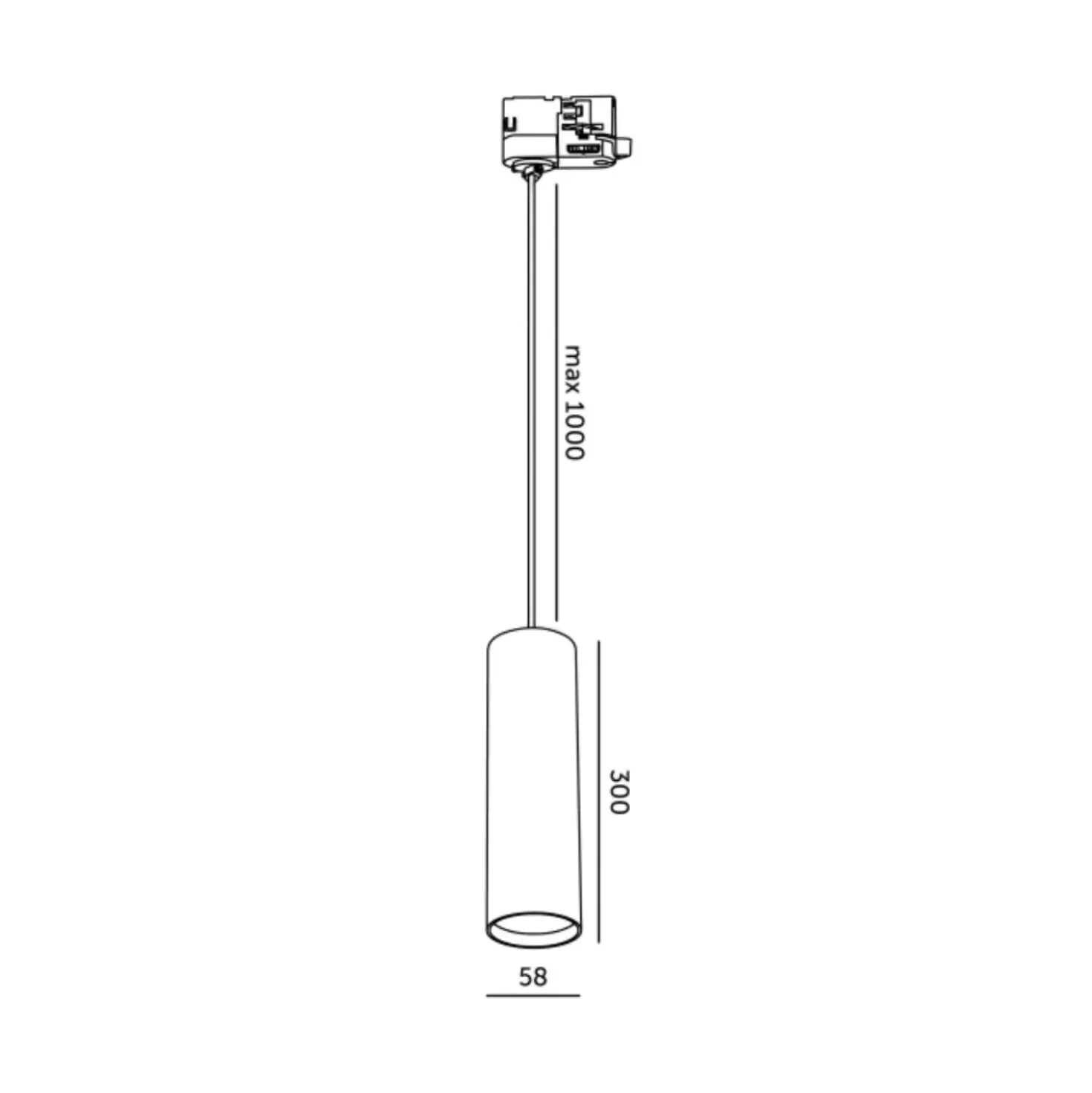 Skinne Pendantlampe | GU10 | Max 12W | 3-Faset | S-LINE P | Hvid