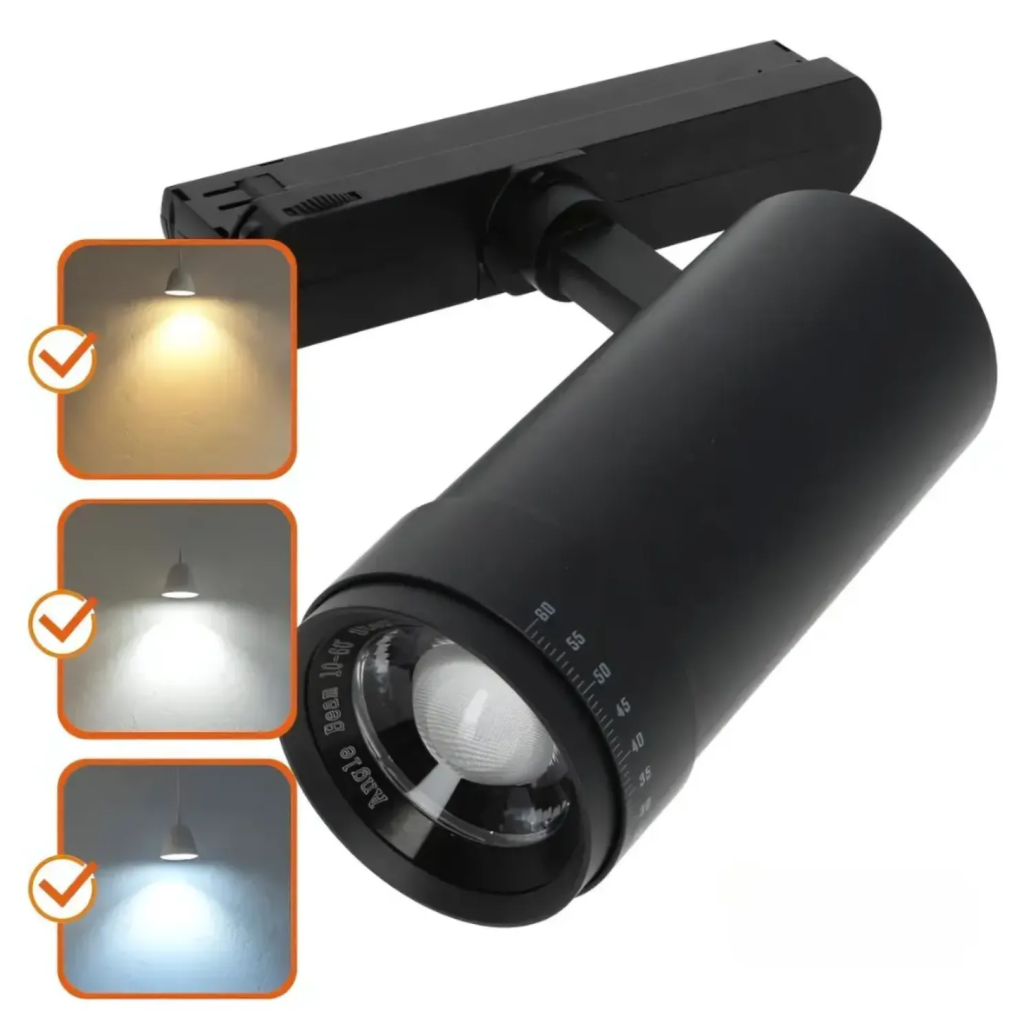 Skinnespot | CCT | 900lm | 10W | 3-Faset | VISION | Sort