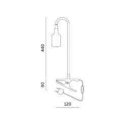 Skrivbordslampe | Sort | Med klemme | 230V | E27 | 25W | Grolys