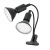 Skrivebordslampe | Grolys | Sort | Med klemme | 230V | 2xE27 | 2x30W