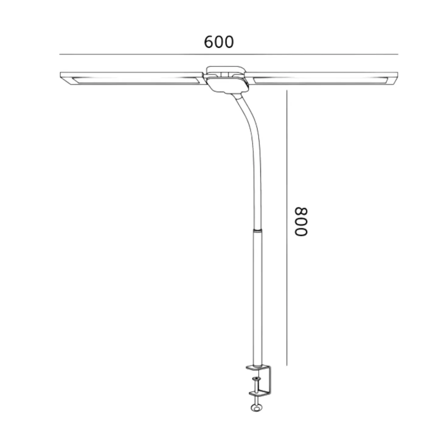 Skrivebordslampe LED | 800lm | 14W | Sort