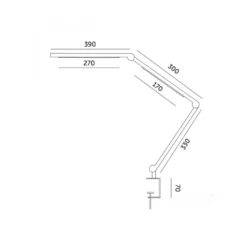 Skrivebordslampe LED | 800lm | 20W | TENUIX FOLD | Sort