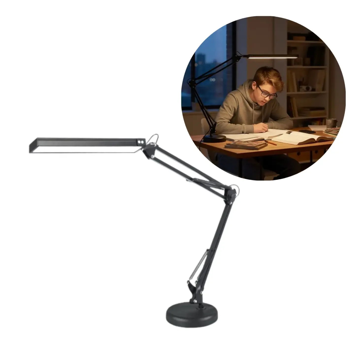 Skrivebordslampe LED | 800lm | 14W | TENUIX | Sort