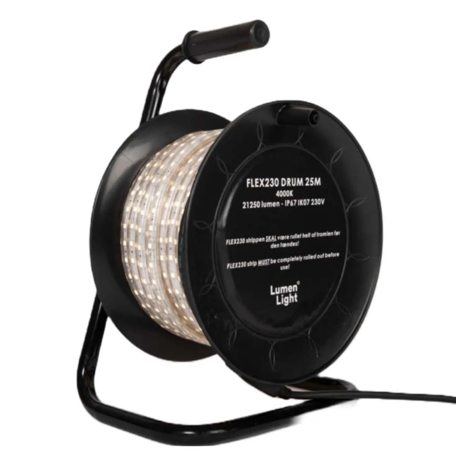 SMD LED Strip Tromle 230V | 25m | 4000K | 1100lm/m | 8W/m | IP67 | GLORIE