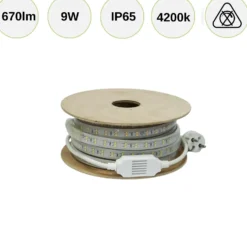 SMD LED Strip 230V | 10m | 4200K | 670lm/m | 9W/m | IP66 | BANDIT