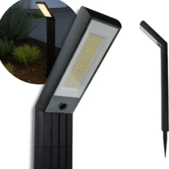 Solcelle Havelampe | 4000K | 75lm | 1.5W | 22-97cm | SSO-8 | Sort