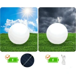 Solcelle Kuglelampe | Udendørs Solcelle Lampe | RGB +3000K | Ø400mm | IP54