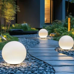 Solcelle Kuglelampe | Udendørs Solcelle Lampe | RGB +3000K | Ø400mm | IP54