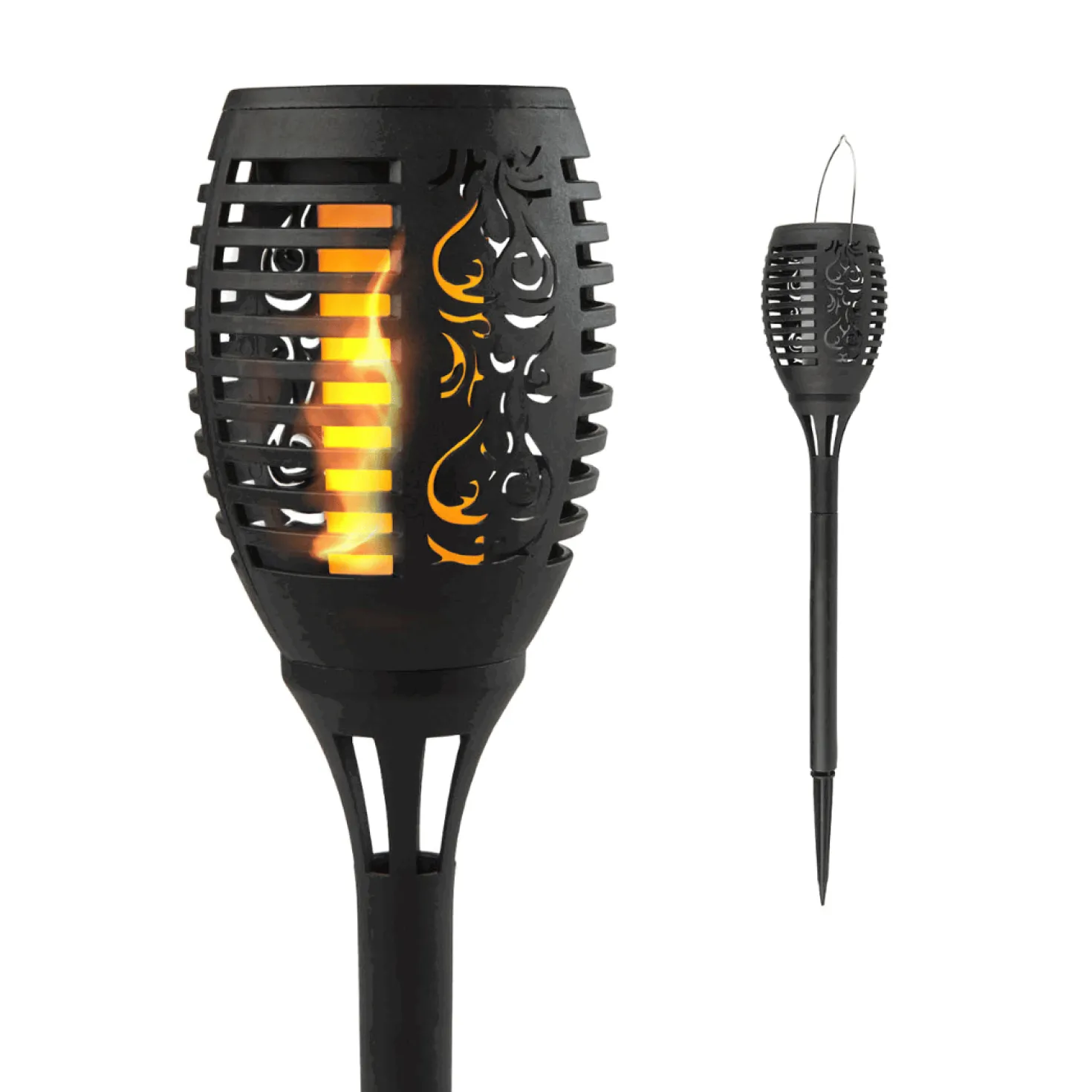 Solcellelampe Flamme fakkel på Spyd | Batteri | 51cm | LED | 6 stk.