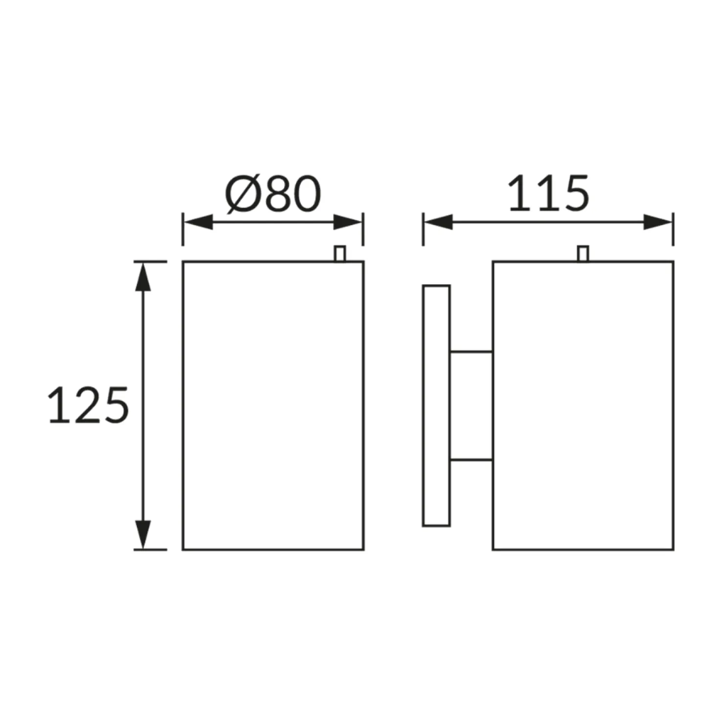 Solcellelampe | Væglampe | IP44 | 6500K | Sort