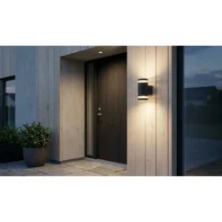 Solcellelampe | Væglampe | IP44 | 4000K | Sort
