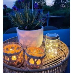 Solcelle Lanterne | Glas | LED | Lys Dekoration (0745)