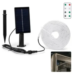 Solcelle LED strip | 3m | 6500K | 300lm | 30W | Separat solpanel | 2m kabel | Sort