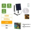 Solcelle LED strip | 5m | 2700K | 500lm | 50W | Separat solpanel | 2m kabel | Sort