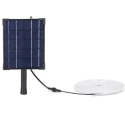 Solcelle LED strip | 5m | 6500K | 500lm | 50W | Separat solpanel | 2m kabel | Sort