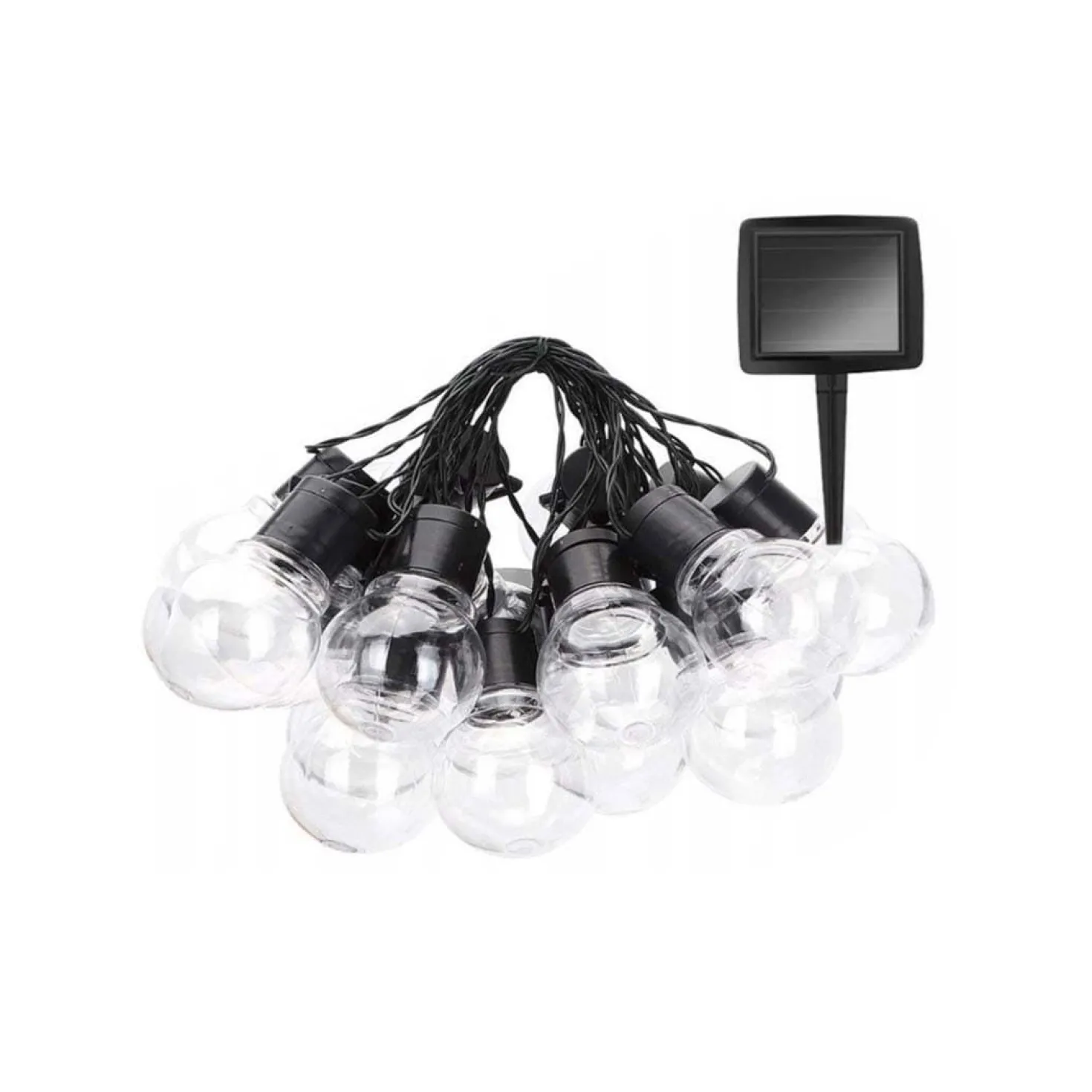 Solcelle Lyskæde | Udendørs lyskæde | 10 LED Kugler | 335 cm | 3000K (0736)