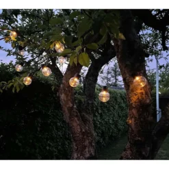 Solcelle Lyskæde | Udendørs lyskæde | 10 LED Kugler | 335 cm | 3000K (0736)