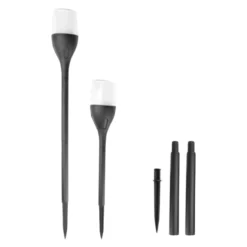 Solcelle på spyd | Sort | Flammeeffekt | IP65