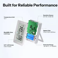 SONOFF AirGuard TH 3,6'' | Zigbee | Temperatur- og fugt måler | SNZB-02DR2