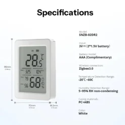 SONOFF AirGuard TH 3,6'' | Zigbee | Temperatur- og fugt måler | SNZB-02DR2