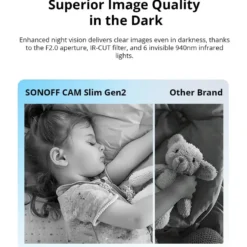 Sonoff Cam Slim Gen2 | Overvågningskamera | Nightvision | 1080P | WiFi