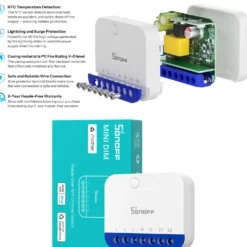 SONOFF Mini Extreme Lysdæmper | Matter over WiFi | Max. 200W LED / 400W Halogen | MINI-DIM