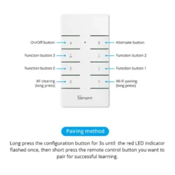Sonoff RF Fjernbetjening | 433 MHz | Inkl. Batteri | Universal | Smart Home | RM433R2
