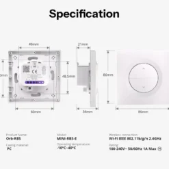 SONOFF Smart Rullegardin Vægkontakt | Matter over WiFi | MINI-RBS-E