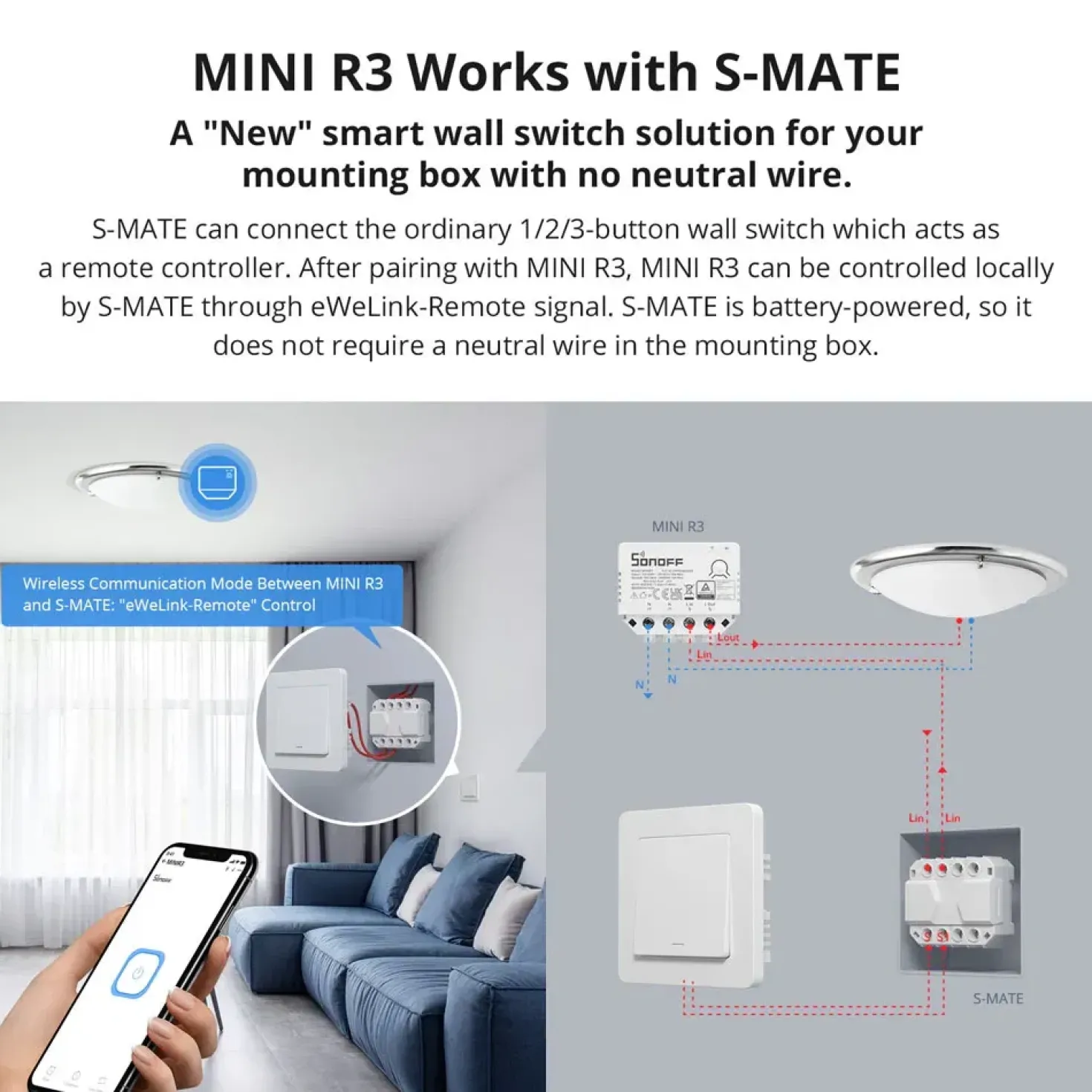 Sonoff Smart Switch | WiFi Switch | S-MATE2