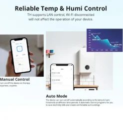 Sonoff THR320 | TH Origin | Smart temperatur- og fugtigheds WiFi Switch | Max. 20A