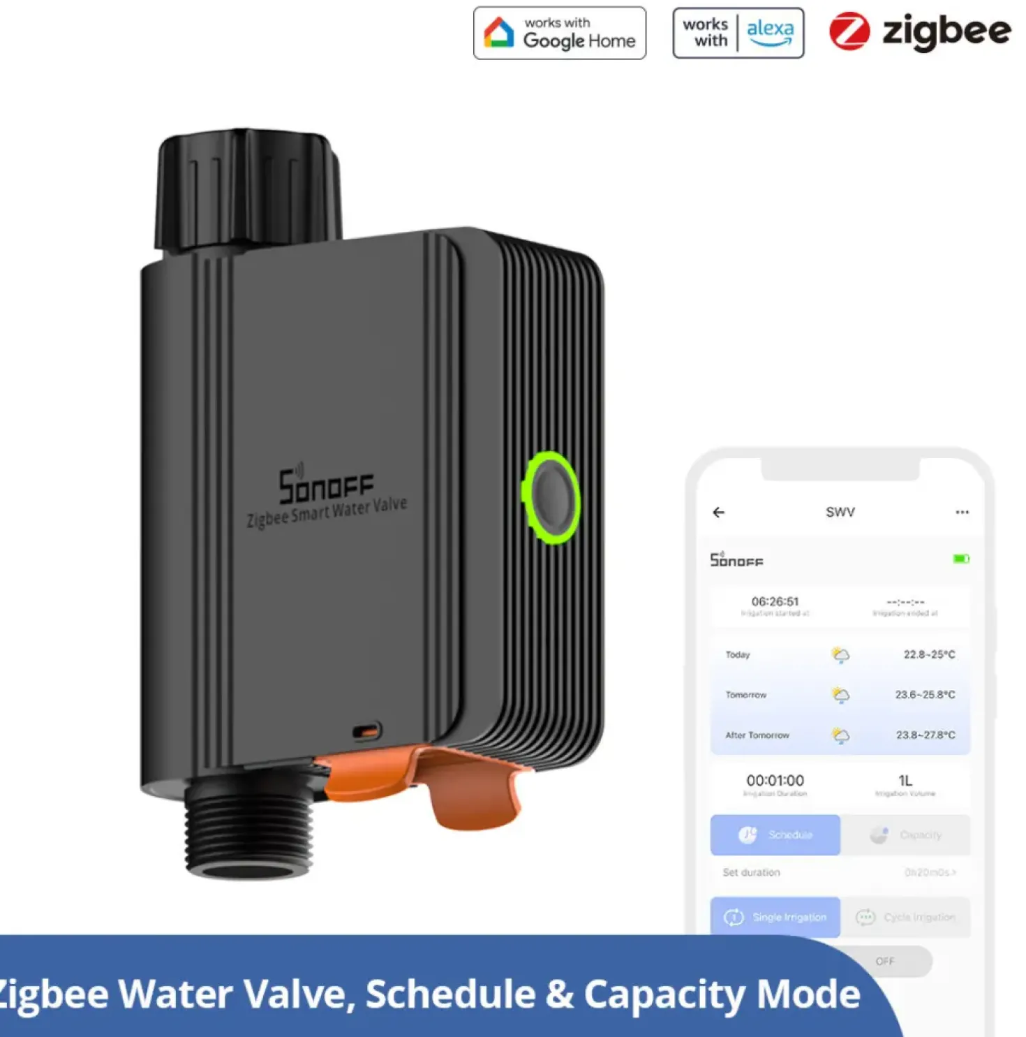 Sonoff Zigbee Smart Water Valve | 2-Pak | Inkl. Sonoff Zigbee Bridge Pro