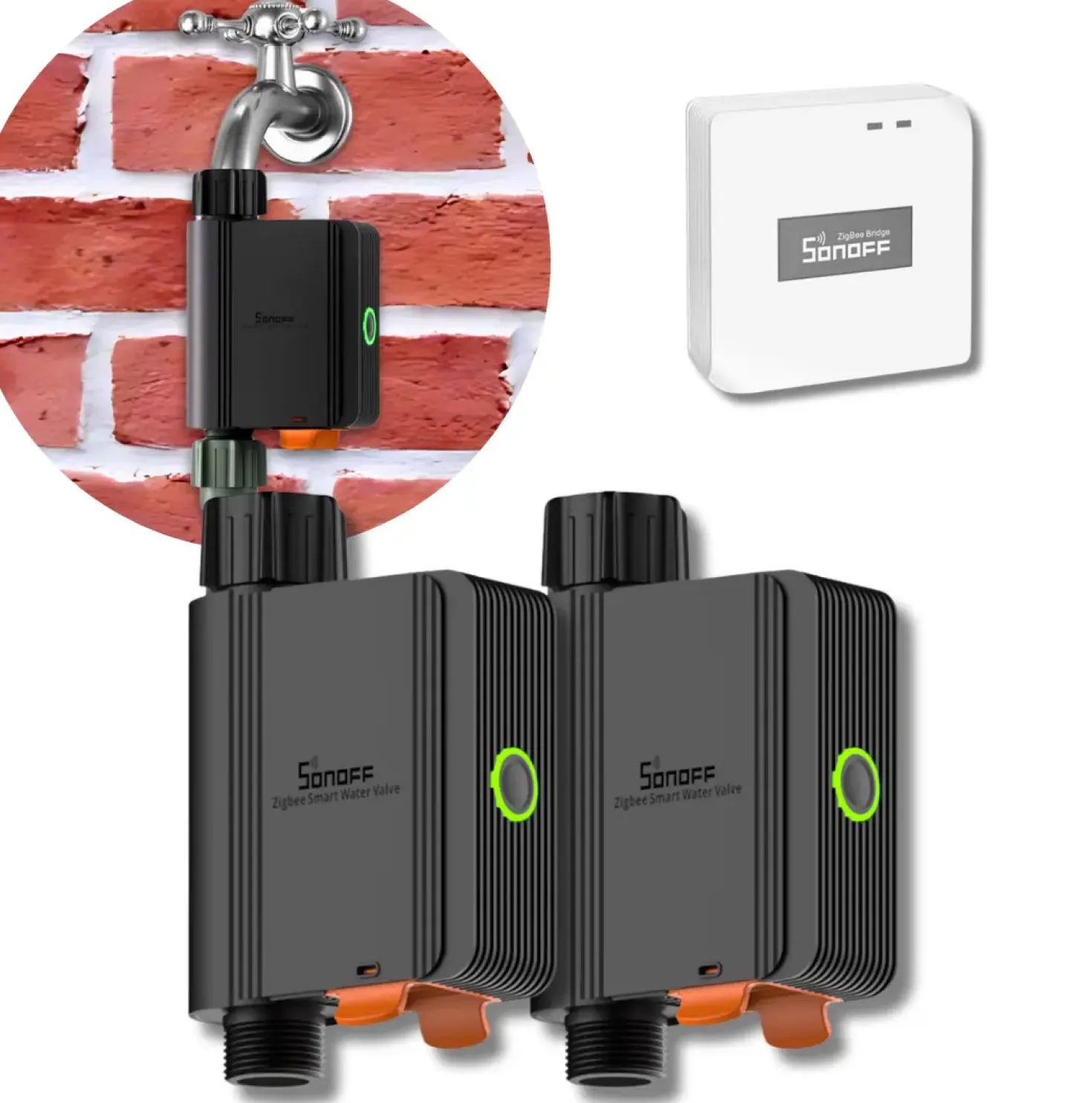 Sonoff Zigbee Smart Water Valve | 2-Pak | Inkl. Sonoff Zigbee Bridge Pro