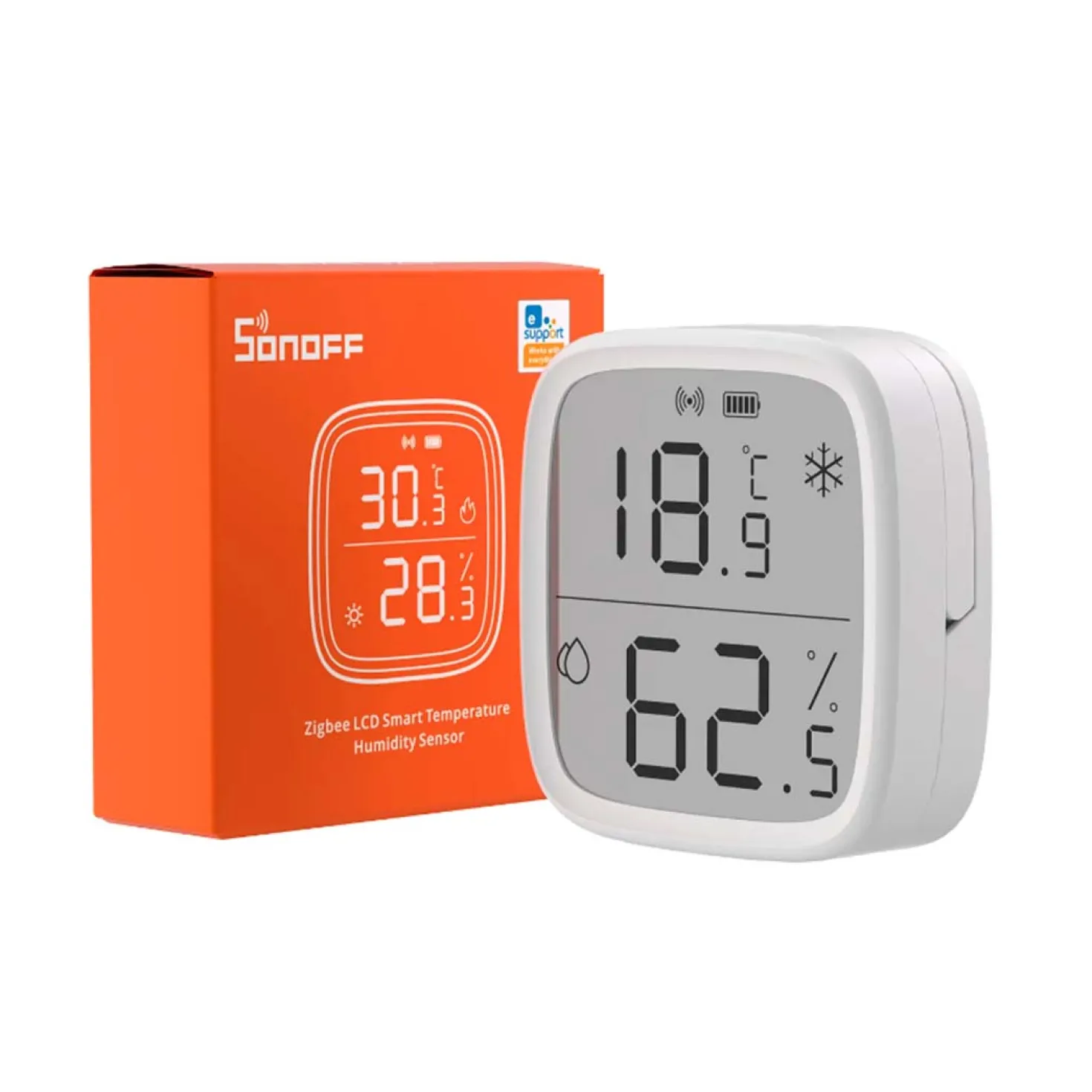 Sonoff Zigbee Temp. & Fugt Sensor | LCD Display | SNZB-02D