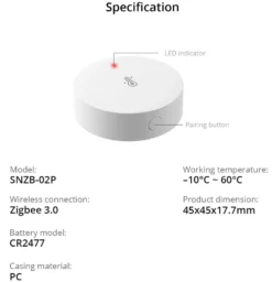 Sonoff Zigbee Temp. & Fugt sensor | 4-Pak | Zigbee 3.0 | SNZB-02P Copy