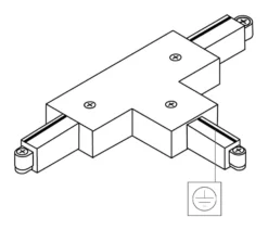 Square T-Stykke | Jord til højre | 1-Faset | Sort