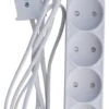 Stikdåse 4 Udtag | U/jord | 1.5m | 230V | 10A | Hvid