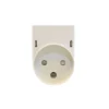 Stikdåse | 230V | 3680W | Forgrenerled u/jord | 1 flad+1 rund | Hvid