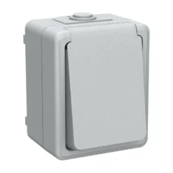 Stikkontakt | Udendørs | Enkel | Med jord | 230V | 13A | IP54 | Grå